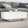 Image de vidaXL Table Basse avec Lumières LED Table dAppoint Bout de Canapé Meuble de Salon Salle de Séjour Moderne Blanc Bois 836609
