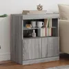 Image de Buffet - VIDAXL - Modèle avec éclairage LED - Sonoma gris - 60x37x67 cm - Bois dingénierie