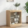 Image de vidaXL Buffet avec Lumières LED Armoire avec Éclairage Meuble de Rangement Organisateur de Salon Salle de Séjour 836695