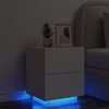 Image de vidaXL Armoire de Chevet avec Lumières LED Table de Chevet avec 7 Tiroirs Table de Nuit avec Rangement Chambre Moderne 836735