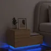 Image de vidaXL Table de Chevet avec Lumières LED Armoire de Nuit avec Rangement Table de Nuit Chambre Moderne Chêne Sonoma Bois 836779