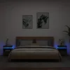 Image de vidaXL Armoires de Chevet avec Lumières LED 2 pcs Tables de Chevet avec Rangement Tables de Nuit Chambre Moderne Noir 836787