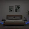 Image de vidaXL Table de Chevet avec Lumières LED Armoire de Nuit avec Rangement Table de Nuit Meuble de Chambre Moderne Noir 836799