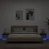 Image de vidaXL Table de Chevet avec Lumières LED Armoire de Nuit avec Rangement Table de Nuit Meuble de Chambre Moderne Gris 836801