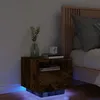 Image de vidaXL Armoiress de Chevet avec Lumières LED 2 pcs Tables de Chevet avec Rangement Armoires de Nuit Chambre Moderne Noir 836806