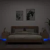 Image de vidaXL Tables de Chevet Murales avec Lumières LED 2 pcs Armoires de Nuit Tables de Nuit Chambre Moderne Chêne Sonoma 836817
