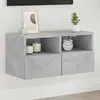 Image de Meuble TV mural - VIDAXL - Gris béton - 60x30x30 cm - Bois dingénierie - 2 étagères