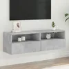 Image de vidaXL Meuble TV mural gris béton 100x30x30 cm bois dingénierie 836888