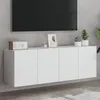 Image de vidaXL Meubles TV muraux 2 pcs blanc 60x30x41 cm 836939