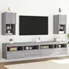Image de vidaXL Meubles TV avec Lumières LED 2 pcs Armoires de Télévision Murales Meubles Télé Suspendus Moderne Sonoma Gris Bois 836998