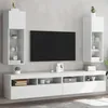 Image de vidaXL Meubles TV avec lumières LED 2 pcs blanc 305x30x90 cm 837002