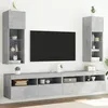 Image de vidaXL Meubles TV avec lumières LED 2 pcs gris béton 305x30x90 cm 837008