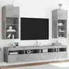 Image de vidaXL Meubles TV avec lumières LED 2 pcs gris béton 405x30x90 cm 837050