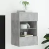 Image de vidaXL Meuble TV Mural avec Lumières LED Armoire de Télévision Suspendue avec Étagère Meuble Télé Flottant Moderne Gris 837084