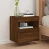 Image de vidaXL Meuble TV Mural avec Lumières LED Armoire de Télévision Suspendue Meuble Télé Flottant Moderne Chêne Marron Bois 837181