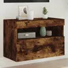 Image de vidaXL Meuble TV Mural avec Lumières LED Armoire de Télévision Suspendue avec Rangement Meuble Télé Flottant Moderne 837191