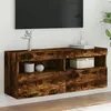 Image de vidaXL Meuble TV Mural avec Lumières LED Armoire de Télévision Suspendue avec Rangement Meuble Télé Flottant Moderne 837215