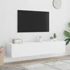 Image de vidaXL Meubles TV Muraux avec Lumières LED 2 pcs Armoires de Télévision Suspendues avec Rangement Meubles Télé Flottants 837282