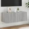 Image de vidaXL Meuble TV Mural avec Lumières LED Armoire de Télévision Suspendue avec Rangement Meuble Télé Flottant Moderne 837291