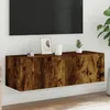 Image de vidaXL Meuble TV Mural avec Lumières LED Armoire de Télévision Suspendue avec Rangement Meuble Télé Flottant Moderne 837299
