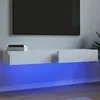 Image de vidaXL Meubles TV avec éclairage LED 2 pcs blanc 60x35x155 cm armoire avec lumières led support tv armoire murale 842887