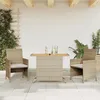 Image de vidaXL Ensemble de Bistro avec Coussins 3 pcs Chaises et Table de Patio Meubles de Terrasse Arrière-cour Extérieur Beige 365126