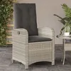 Image de vidaXL Chaise inclinable de jardin coussins gris clair résine tressée 365166