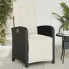 Image de vidaXL Chaise inclinable de jardin et repose-pied noir résine tressée 365184