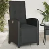 Image de vidaXL Chaise inclinable de jardin et repose-pied noir résine tressée 365185
