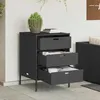 Image de vidaXL Armoire de rangement de jardin noir 55x59x80 cm résine tressée 365551
