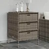 Image de vidaXL Armoire de Rangement de Jardin Organisateur de Terrasse avec Tiroirs Meuble dExtérieur Patio Arrière-cour Gris 365553