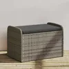 Image de vidaXL Banc de rangement avec coussin gris 80x51x52 cm résine tressée 365731