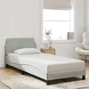 Image de vidaXL Cadre de lit Dover gris clair 90x200 cm velours 373112
