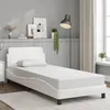 Image de vidaXL Cadre de lit Dover blanc 90x200 cm similicuir 373119
