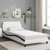 Image de vidaXL Cadre de lit Dover blanc et noir 100x200 cm similicuir 373144