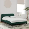 Image de vidaXL Cadre de Lit avec Tête de Lit Lit Rembourré avec Sommier à Lattes Lit Double avec Pied Chambre Vert Foncé 120x200 373155