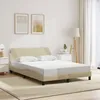 Image de vidaXL Cadre de lit Dover crème 140x190 cm tissu 373170