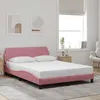 Image de vidaXL Cadre de lit avec tête de lit Dover rose 140x190cm velours 373177