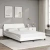 Image de vidaXL Cadre de lit Dover blanc 140x190 cm similicuir 373179
