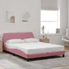 Image de vidaXL Cadre de lit avec tête de lit Dover rose 140x200cm velours 373197