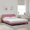 Image de vidaXL Cadre de lit avec tête de lit Dover rose 160x200cm velours 373217