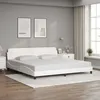 Image de vidaXL Cadre de Lit sans Matelas Lit Rembourré avec Sommier à Lattes Lit Double avec Pied Chambre à Coucher Blanc 200x200 373259
