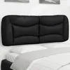 Image de vidaXL Coussin de Tête de Lit Oreiller de Lecture avec Fermeture à Glissière Coussin de Lecture pour Lit Chambre Noir 120 374568