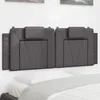 Image de vidaXL Coussin de tête de lit gris 140 cm similicuir 374793