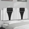 Image de vidaXL Coussin de tête de lit blanc et noir 140 cm similicuir 374796