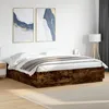 Image de vidaXL Cadre de lit avec LED sans matelas chêne fumé 200x200 cm 3209587