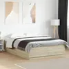 Image de vidaXL Cadre de Lit avec Lumières LED Lit Double avec Sommier à Lattes Lit Adulte de Chambre Moderne Chêne Sonoma 3209599