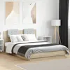 Image de vidaXL Cadre de Lit avec Tête de Lit Lit Double avec Sommier à Lattes Lit Adulte de Chambre Moderne Chêne Sonoma 140x200 3209921