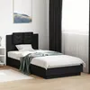 Image de vidaXL Cadre de Lit avec Tête de Lit Lit Simple avec Sommier à Lattes Lit Adulte de Chambre Moderne Noir 90x200 cm Bois 3209941