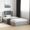 Image de vidaXL Cadre de lit avec LED sans matelas sonoma gris 90x200 cm 3210036